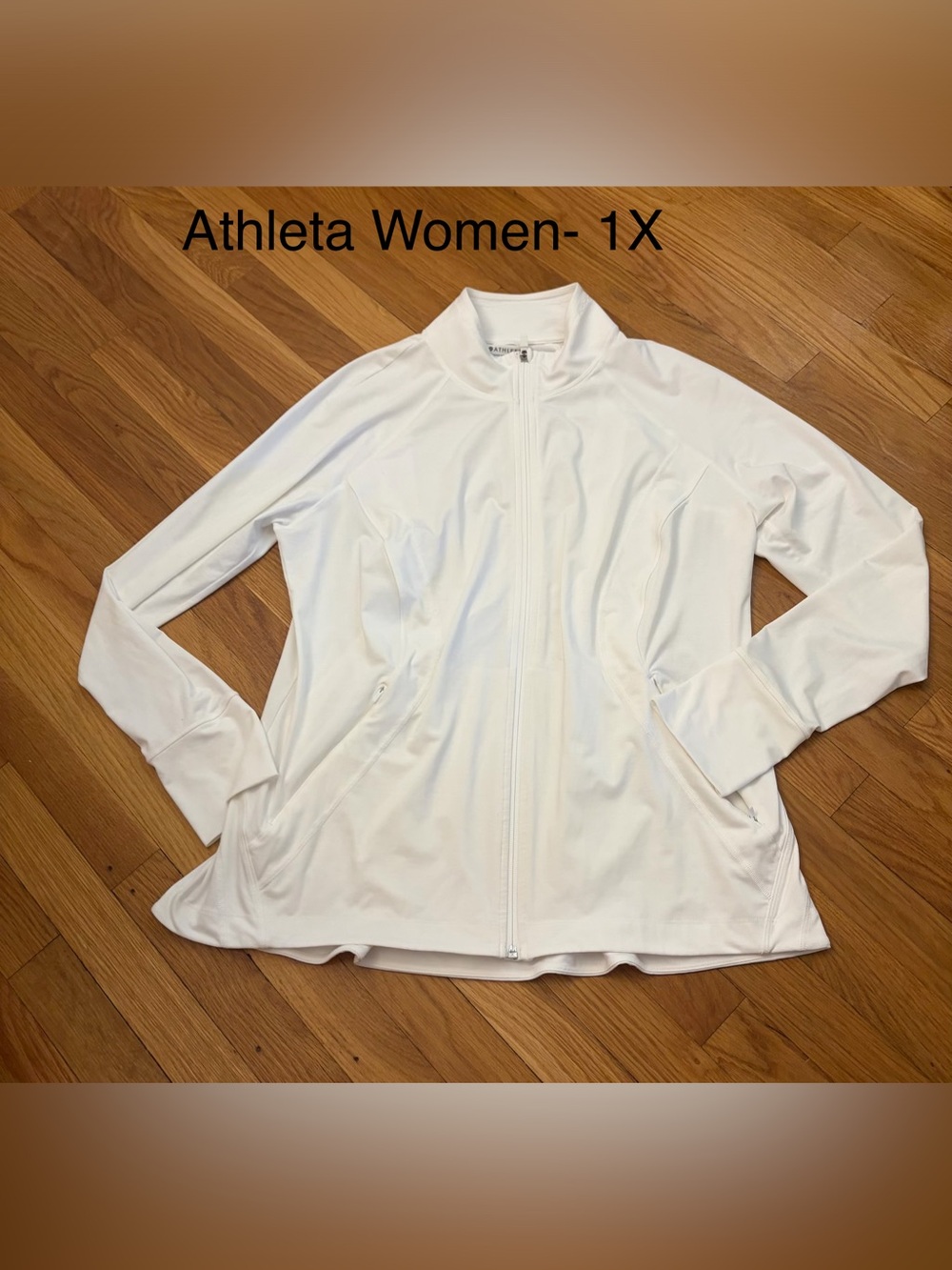 Athleta White Lightweight Zip-Up Jacket